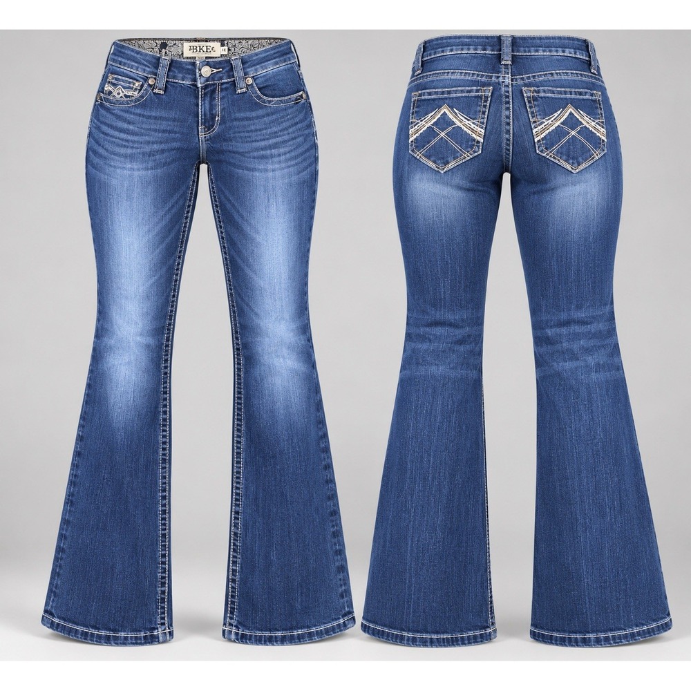Ariat REAL Mid Rise Boot Riding Jeans Women's 28Rx31 Whipstitch flare y2k cowboy